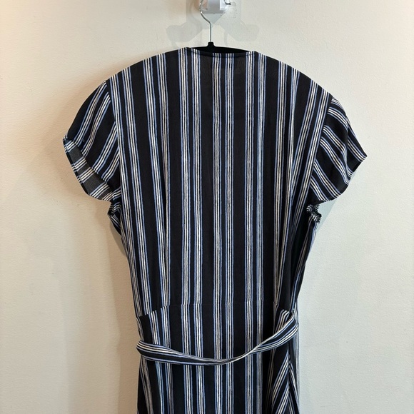 WILFRED FREE Sz M Aritzia Jessa True Wrap Striped Lined Skirt Maxi Flowy Dress - Picture 10 of 12